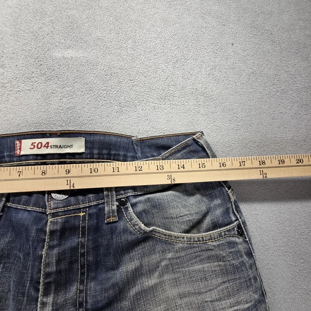 Vintage Levis 504 Jeans Mens 32x32 Blue Straight Engineered Whiskers Honeycomb